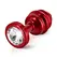 Diogol Ano Ribbed Aluminium Plug Red 30mm with Swarovski Crystal