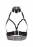 Open Cup Bra Plus O-Ring Collar Satin Harness Adjustable Black