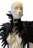 Feather Shoulder Wrap Elegant Black Satin Band Accessory