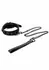 Sinful Collar 1 inch Adjustable Vinyl-Neoprene with Leash Black