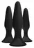 Sliders 3pc Trainer Kit Silicone Plug Set with Suction Base Black