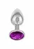 Jewel Small Amethyst Plug - Metallic Model with Gem Accent, Compact Size